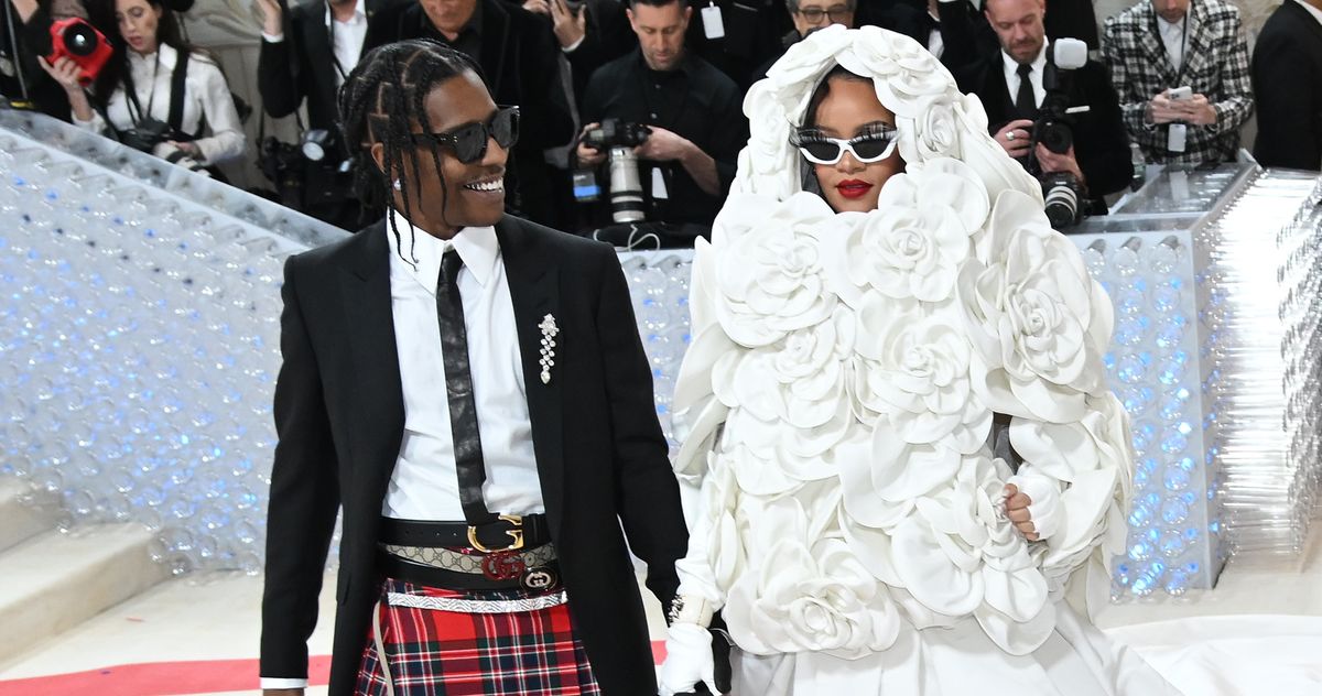 Rihanna Dons Furry Black & White Chanel Ahead Of Met Gala