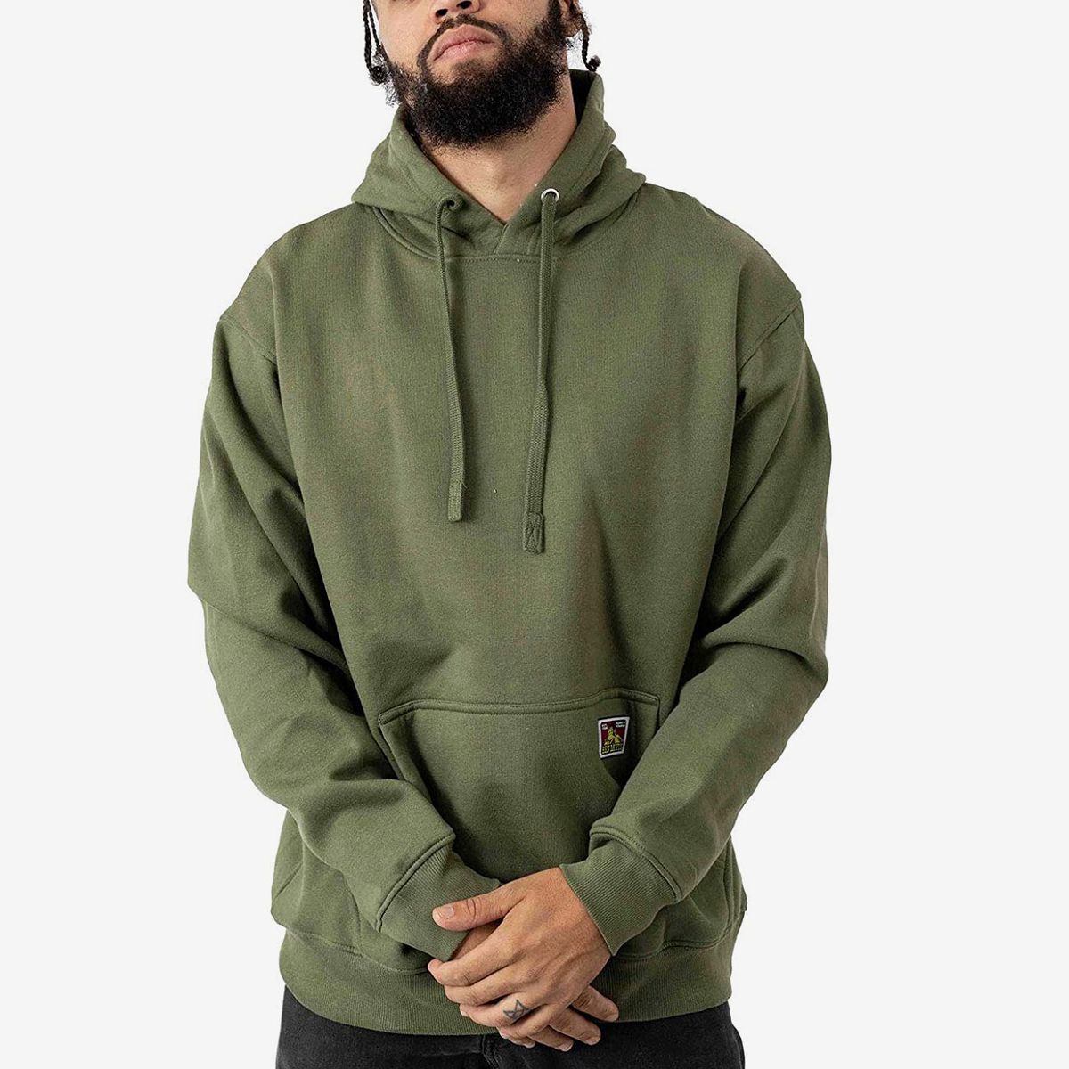 Frieed Men Solid Color Pullover Hooded Big & Tall Long Sleeve Hooded Sweatshirt