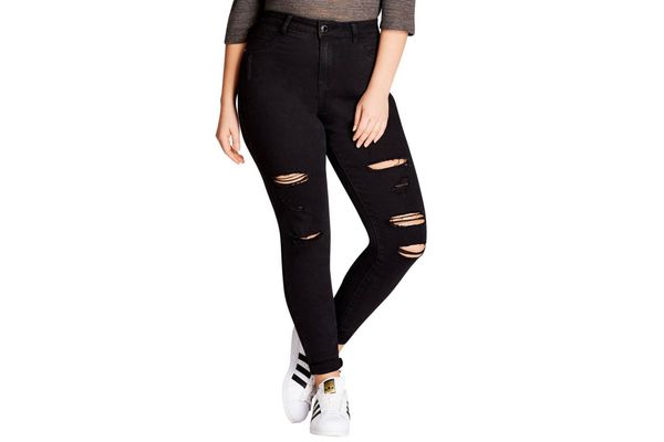 City Chic Rock ‘n’ Roll Destroyed Skinny Jeans