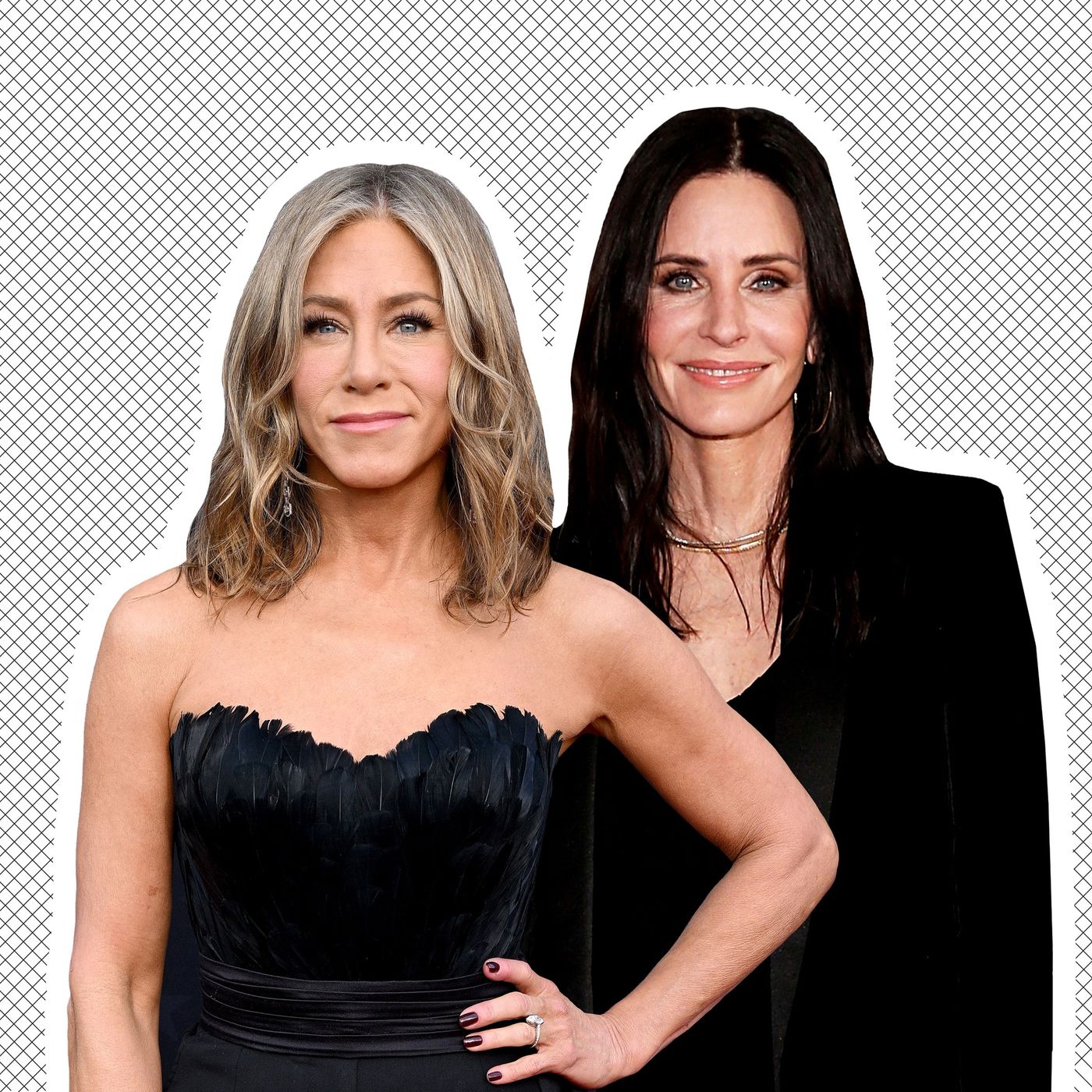 Jennifer Aniston and Courteney Cox Went on a Double Date, image size:1400x1400