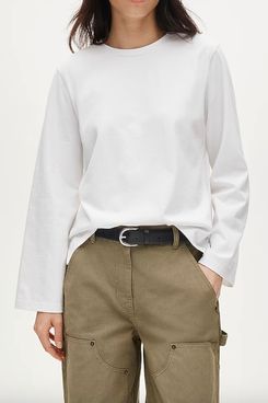 J.Crew Boyfriend Jersey Relaxed Long-Sleeve T-shirt - White