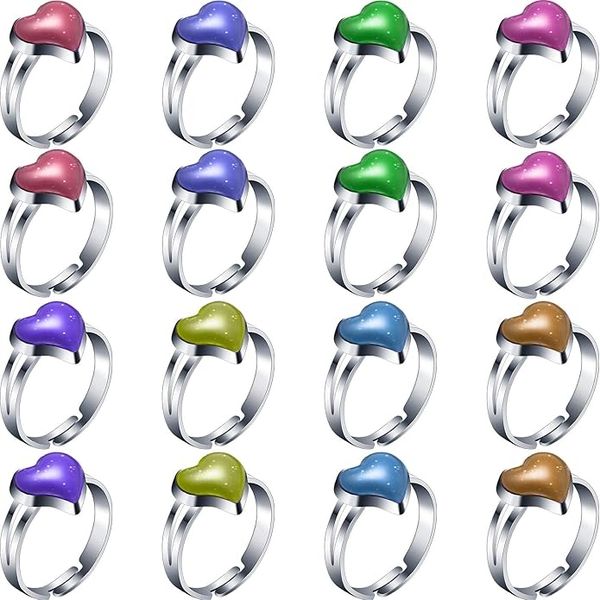 Hicarer 16 Pcs Adjustable Mood Rings