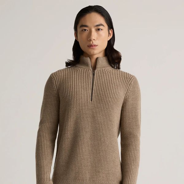 Quince Men's Australian Merino Wool Half Zip Sweater