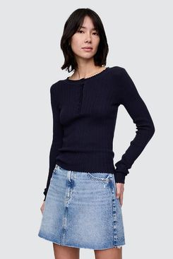 Gap Pointelle Henley Sweater Top