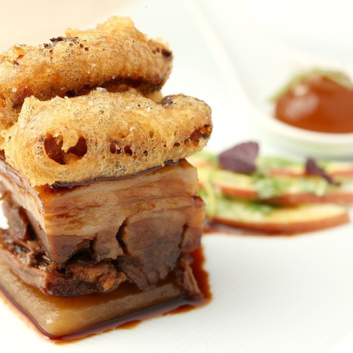 The braised wild-boar belly at Annisa.
