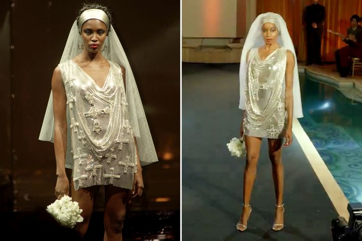 naomi campbell versace wedding dress