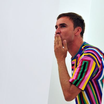 Raf Simons at his spring 2012 Jil Sander show.