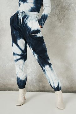 Missguided Navy Tie Dye Oversized 90s Joggers