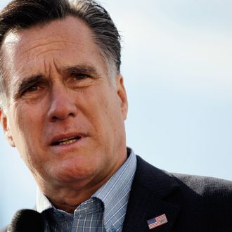 CHARLESTON, SC - JANUARY 19: Republican presidential candidate, former Massachusetts Gov. Mitt Romney speaks to supporters as he visits a campaign headquarters January 19, 2012 in Charleston, South Carolina. Today, one of Romney's opponents in the primary Texas Gov. Rick Perry dropped his bid for the Republican presidential nomination and endorsed competitor former Speaker of the House Newt Gingrich. (Photo by Joe Raedle/Getty Images)