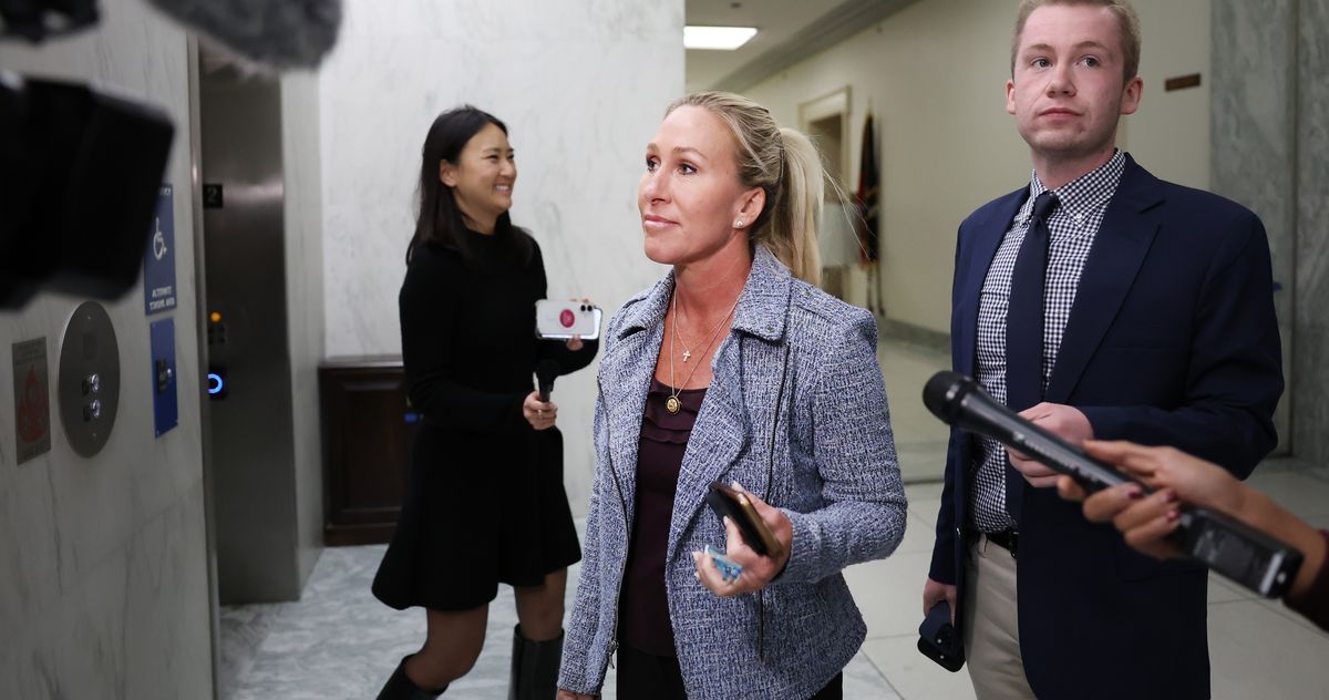 Image for article Marjorie Taylor Greene Is the Ultimate Test of Trumps Strength