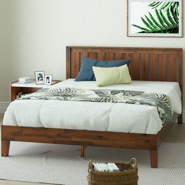 Zinus Vivek Deluxe Wood Platform Bed with Headboard