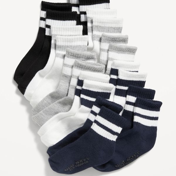 Old Navy Unisex Crew Socks for Toddler & Baby - 10 Pack