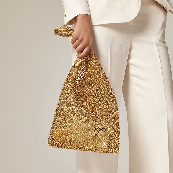 J. Crew Handwoven Lurex Metallic Shoulder Tote
