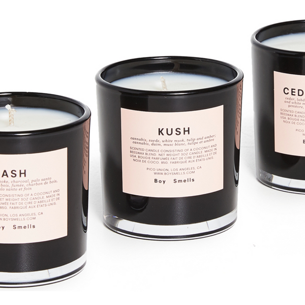 Boy Smells Kush, Ash, Cedar Stack Candle Variety Set