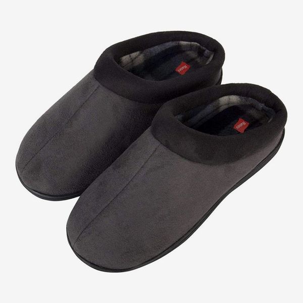 Hanes Men’s Memory Foam Indoor Outdoor Microsuede Clog Slipper