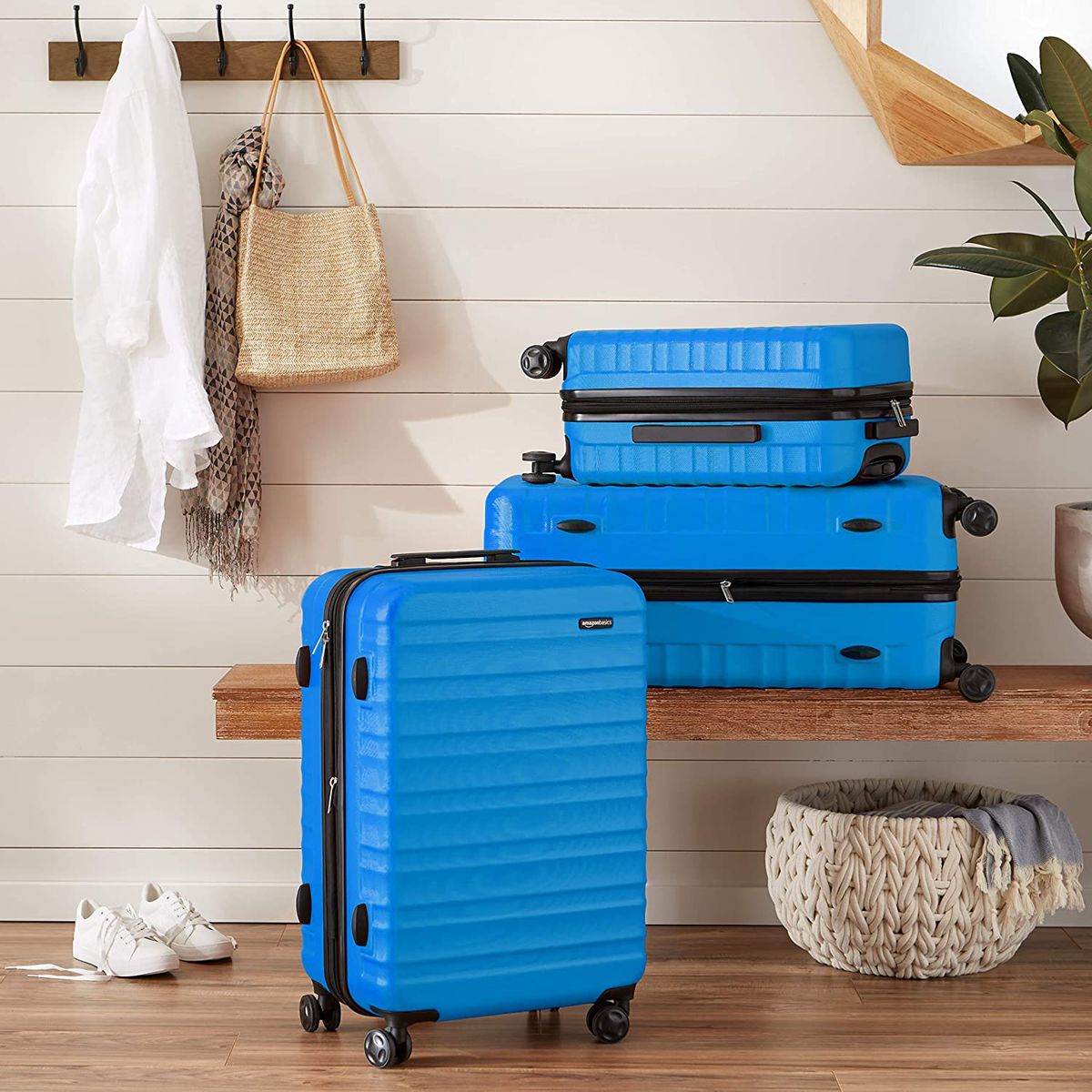 Large Black Suitcase lightweight Travel Bag Holiday 