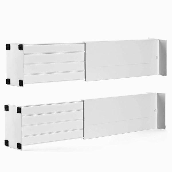 Dial Industries Adjustable Spring Loaded Drawer Dividers, 2-Pack