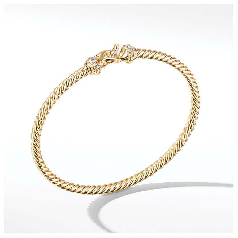 Buckle Bracelet in 18K Yellow Gold with Diamonds