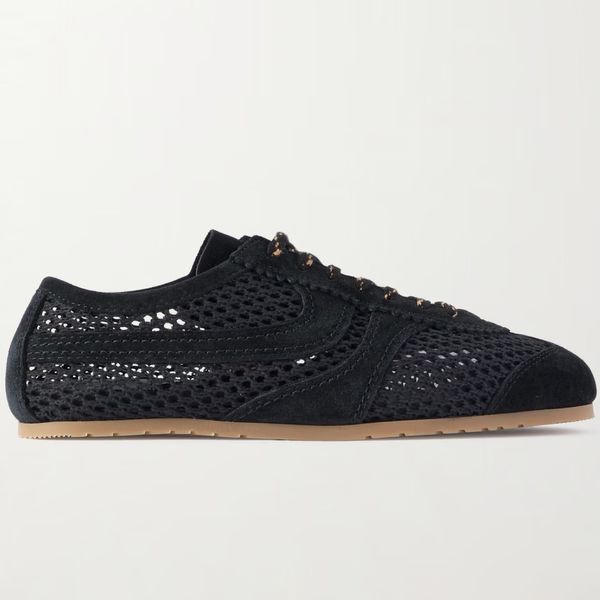 Dries Van Noten Suede Trim Crochet Sneaker