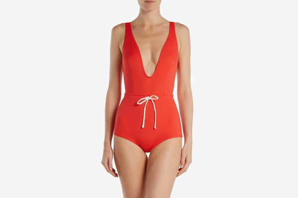 Solid & Striped The Edie Drawstring Waist Swimsuit