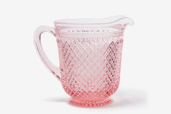 Pink Glass Pitcher