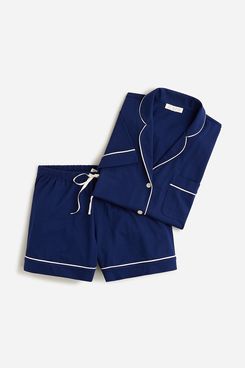 J.Crew Short-Sleeve Pajama Short Set in Dreamy Cotton Blend