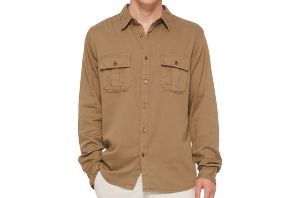 Frame Denim Slouchy Cotton-Blend Work Shirt