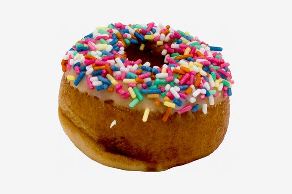 Economy Candy Marzipan Donut with Rainbow Sprinkles