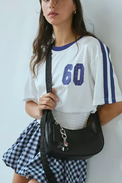 BAGGU Small Recycled Leather Crescent Bag