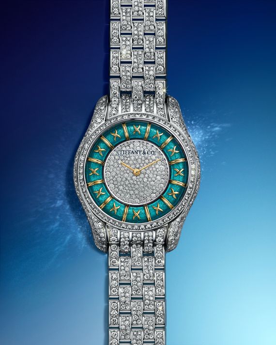 Montre Tiffany avec bracelet pavé de diamants