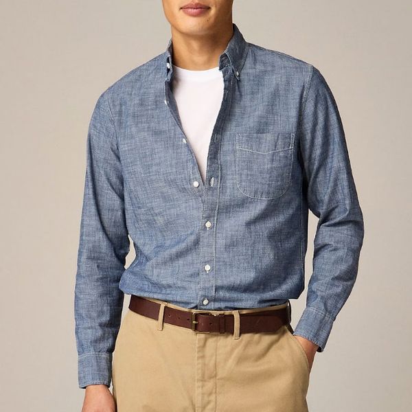 J.Crew Organic Cotton Chambray Shirt - One-Year Wash