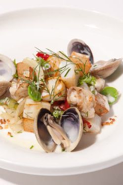 Sepia, monk fish, cockles, fennel, peppers,potatoes, garlic & spicy aioli