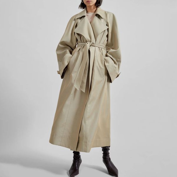 The Frankie Shop Astoria Cut-Out Raglan Sleeve Trench Coat