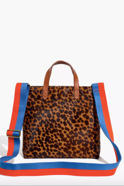 Madewell x Kule Leopard Calf Hair Zip-Top Transport Crossbody