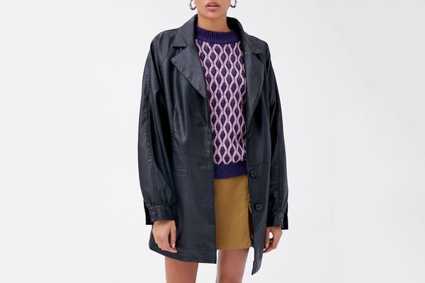 UO Nadia Faux Leather Car Coat