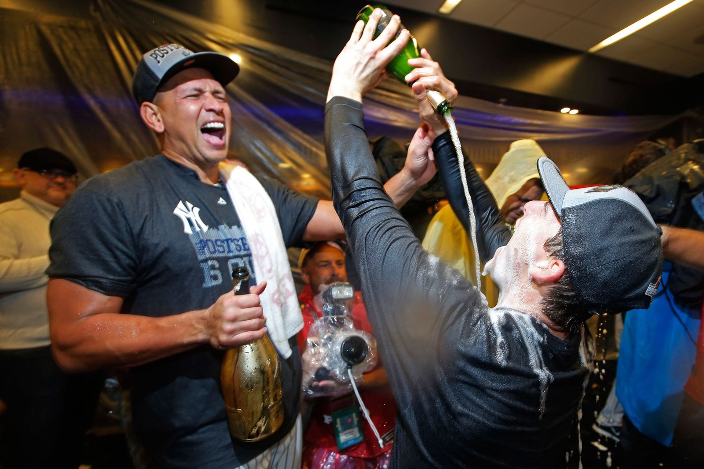 Who sets up baseball champagne celebrations