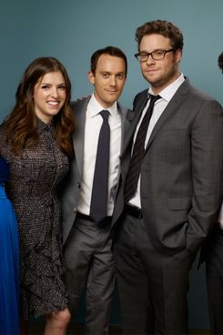 TORONTO, ON - SEPTEMBER 12:  Actress Bryce Dallas Howard, actress Anna Kendrick, screenwriter Will Reiser, actor Seth Rogan and director Jonathan Levine of "50/50" pose during the 2011 Toronto Film Festival at Guess Portrait Studio on September 12, 2011 in Toronto, Canada.  (Photo by Matt Carr/Getty Images)