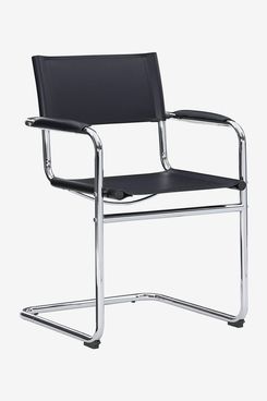 Linon Black and Chrome Dining Hanks Chair