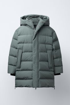 Zara Long Water-Repellent Down Puffer Coat