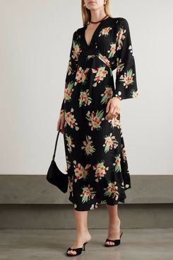 Rixo Anela Floral-print Crepe Midi Dress
