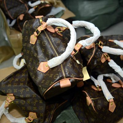 Confiscated Louis Vuitton fakes.