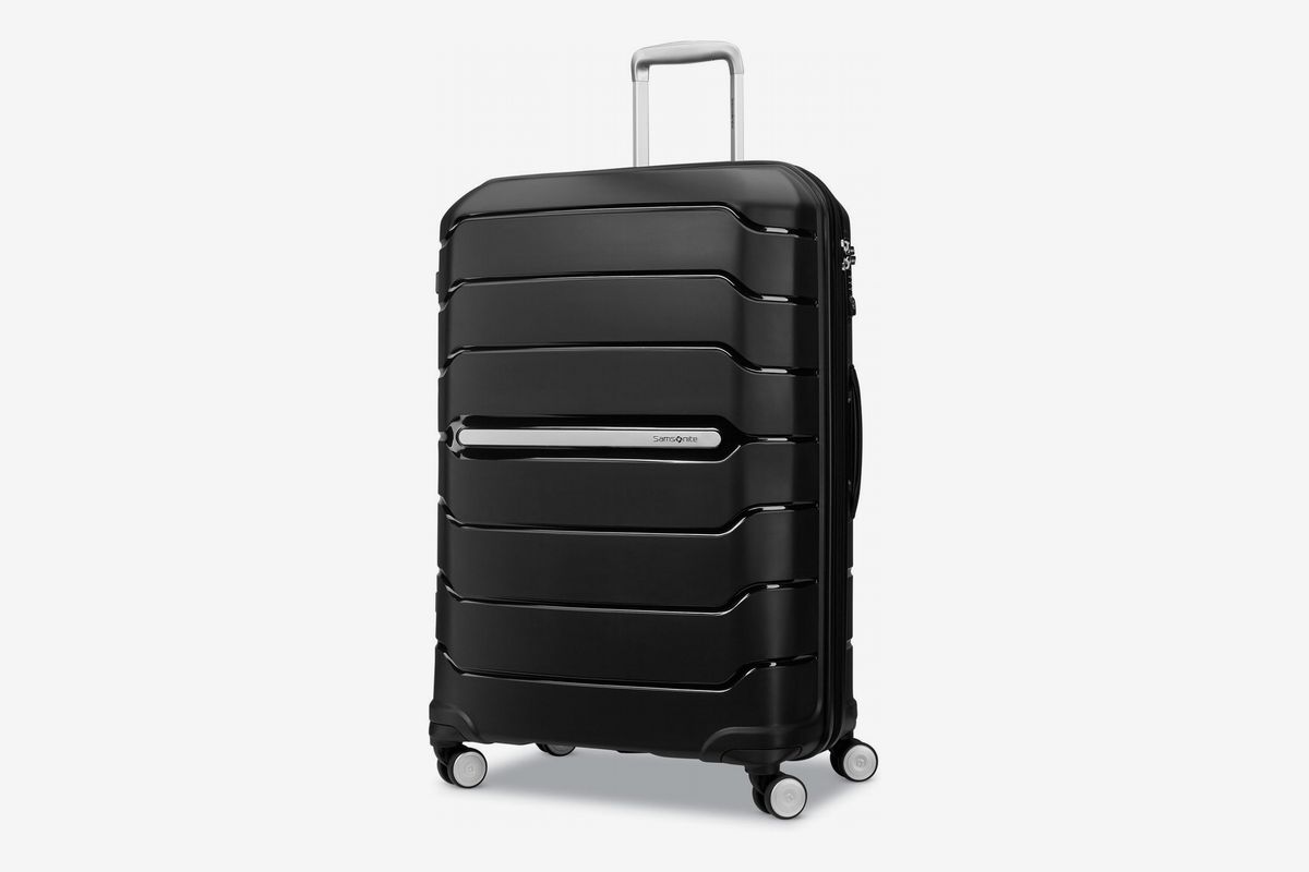 silver metal luggage