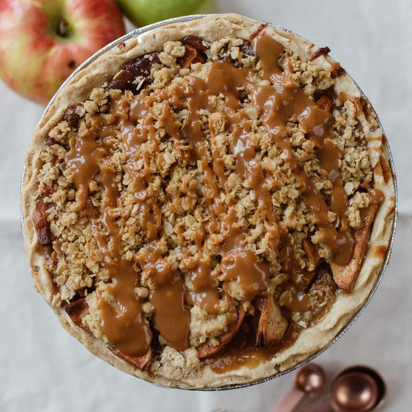 Justice of the Pies Caramel Apple Crumble Pie