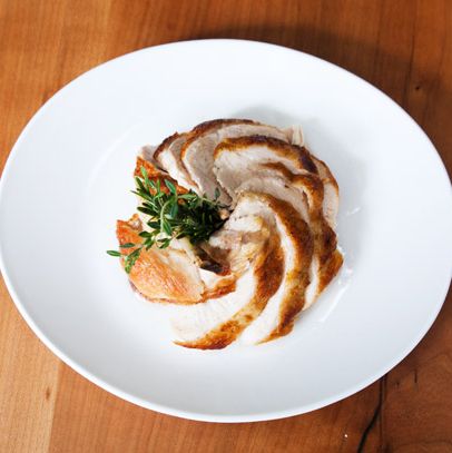 Roast chicken breast with herbs.