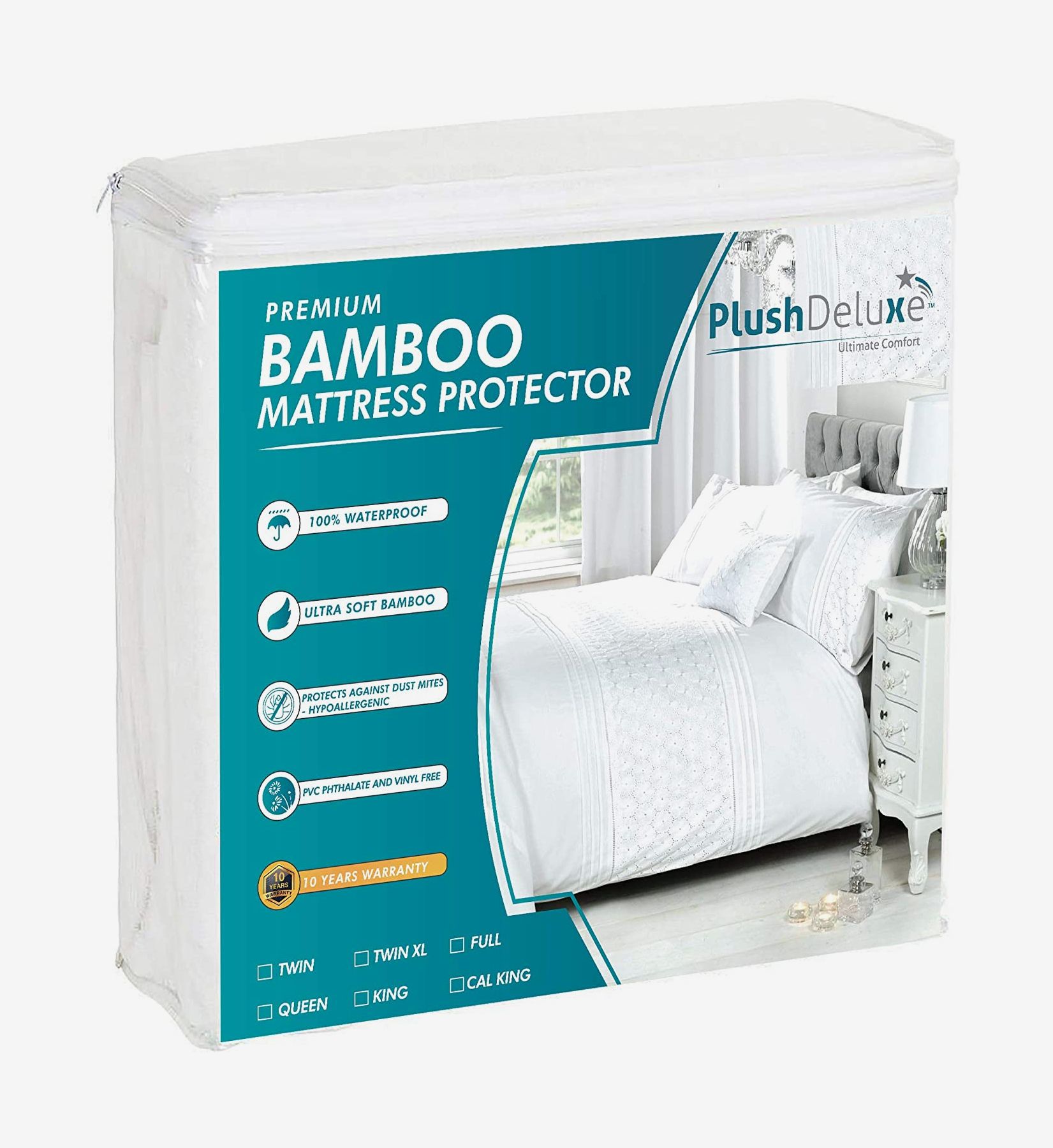 Cotton Terry Mattress Protector Waterproof Hypoallergenic Vinyl Free Bed Cover
