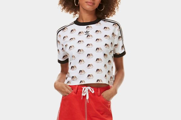 Adidas x Fiorucci All Over Angels Cropped T-Shirt White