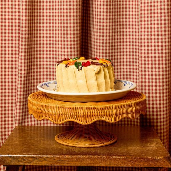 The Six Bells Round Rattan Cake Stand