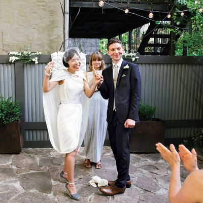 Celina Su and Justin Blinder married at iCi Restaurant in Brooklyn. 