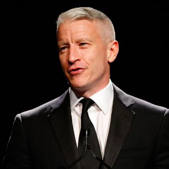 NEW YORK - JUNE 03: Journalist Anderson Cooper on stage during the 34th Annual AWRT Gracie Awards Gala at The New York Marriott Marquis on June 3, 2009 in New York City. (Photo by Jemal Countess/Getty Images for AWRT) *** Local Caption *** Anderson Cooper