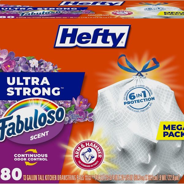 Hefty Ultra Strong Tall Kitchen Trash Bags, Fabuloso - 13 Gallon, 80 ct.